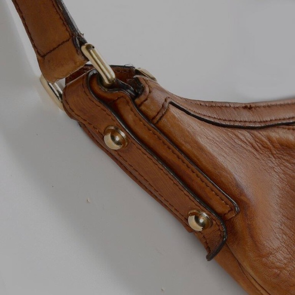 Large Brown Gucci Leather Horsebit Hobo Bag. Single Brown Leather Strap - Picture 7 of 9